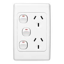 2000 Series
Twin Switch Socket Outlet
250V, 10A, Vertical, Removable Extra Switch | White Electric