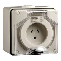 Clipsal - 56 Series, Surface Socket, IP66, 250V 10A - 2 Flat Pins and Round Earth
Chemical Grey