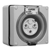 Clipsal - 56 Series, Surface Socket, IP66, 250V 20A - 3 Round Pins
Chemical Grey