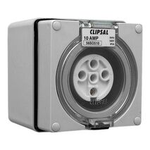 Clipsal - 56 Series, Surface Socket, IP66, 500V 10A - 5 Round Pins
Grey