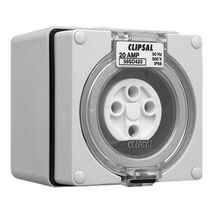 Clipsal - 56 Series, Surface Socket, IP66, 500V 20A - 4 Round Pins
Chemical Grey