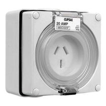 Clipsal - 56 Series, Surface Socket, IP66, 250V 20A - 3 Flat Pins
Grey