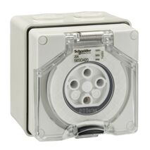 Clipsal - 56 Series, Surface Socket, IP66, 500V 20A - 4 Round Pins
Chemical Grey