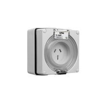 Clipsal - 56 Series, Surface Socket, IP66, 250V 15A - 3 Flat Pins
Grey