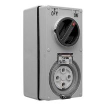 Clipsal - 56 Series, Switched Socket Outlet, 500V, 32A, 4 Round PIN, IP66, 3 Pole, Vertical
Grey