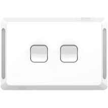 Pro Series, Flush Switch, Horizontal Mount, 2 Gang, 1-Way/2-Way, 230/240V 20A, 16AX - Extra Vivid White