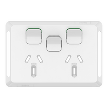 Pro Series, Twin Power Point Skin, Horizontal Mount, 1ExBlank, 10A, 250V, Clip-On - Extra Vivid White