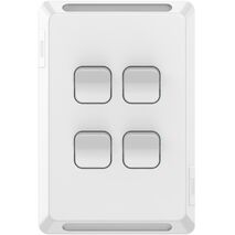Pro Series, Gridplate and Skin, 4 Gang, Vertical/Horizontal Mount - Extra Vivid White