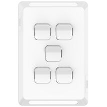 Pro Series, Switch Plate Skin, 5 Gang, Horizontal/Vertical Mount, Clip-On - Extra Vivid White