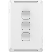 Pro Series, Gridplate and Skin, 3 Gang, Vertical/Horizontal Mount - Extra Vivid White