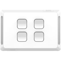 Pro Series, Flush Switch, Horizontal Mount, 4 Gang, 1-Way/2-Way, 230/240V 20A, 16AX - Extra Vivid White