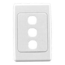 2000 Series, Flush Surround and Grid Plate, 3 Gang, Vertical/Horizontal Mount, Standard Size - White Electric