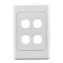 2000 Series, Flush Surround and Grid Plate, 4 Gang, Vertical/Horizontal Mount, Standard Size - White Electric