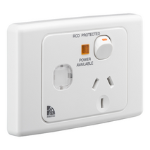 Medilec, Single Switch Socket Outlet, 250V, 10A, Circuit Identification - White Electric