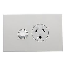 Saturn Zen, Single Power Point, Round Earth Horizontal Mount, 250V, 10A - Zen White