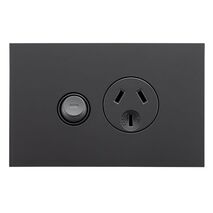 Saturn Zen, Single Power Point, Horizontal Mount, 250V, 10A - Zen Black