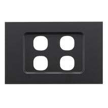 Saturn Zen, Grid and Cover, 4 Gang, Less Mechanism - Zen Black