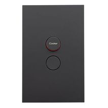 Saturn Zen, Cooker Switch, Single Pole 45A, 250V - Zen Black