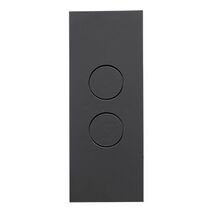 Saturn Zen, push-button Architrave Switch, LED Architrave, 2 Gang, 250V, 16AX/20A - Zen Black