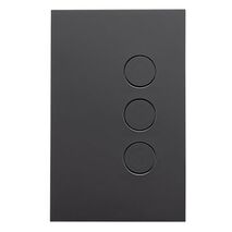 Saturn Zen, push-button Switch, LED, 3 Gang, 250V, 16AX/20A - Zen Black