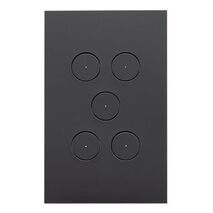 Saturn Zen, Grid and Cover, 5 Gang, Less Mechanism - Zen Black