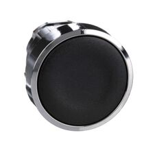 Harmony XB4, push-button head, metal, flush, black, 22mm, spring return, unmarked