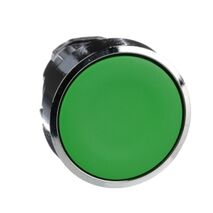 Harmony XB4, push-button head, metal, flush, green, 22mm, spring return, unmarked