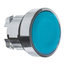 Harmony XB4, push-button head, metal, flush, blue, 22mm, spring return, unmarked
