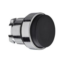 Harmony XB4, push-button head, metal, projecting, black, 22mm, spring return, unmarked