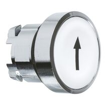 Harmony XB4, push-button head, metal, flush, white, 22mm, spring return, marked UP ARROW