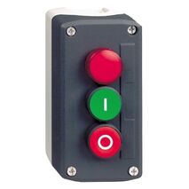 Harmony XALD XALK, Control station, plastic, dark grey, 1 red pilot light/1 green flush I/1 red flush O push-buttons, Ø22 , spring return