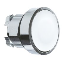 Harmony XB4, push-button head, metal, flush, white, 22mm, spring return, unmarked