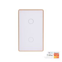 Wifi 2 Gang White with Gold Trim Wall Switch