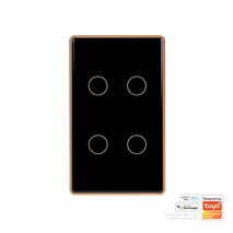 Wifi 4 Gang Black with Gold Trim Wall Switch