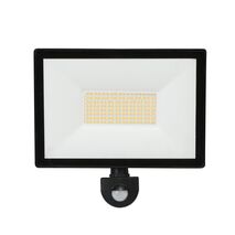 Opal LED Outdoor Flood Light with Flex & Plug 50w Tricolour Sensor Matt Black