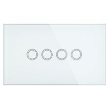Brilliant White Elite Glass Wall Switch 4 Gang