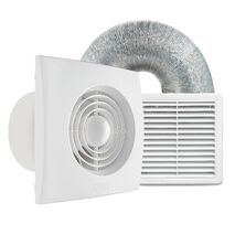 HPM 100mm 14W Square Wall Exhaust Fan Kit White