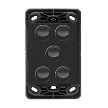 HPM VIVO 10A 5 Gang Vertical Rocker Switch Grid & Mechanism Dark Grey