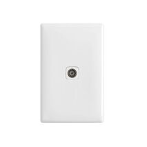 HPM Standard 75 OHM 1 Gang TV Coax Outlet White