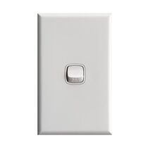 Excel - Vertical rocker switch - Single Pole Double Throw - 1 gang 2 way 10A 240V a.c. gloss white