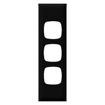 Excel - Architrave grid & plate 3 gang black