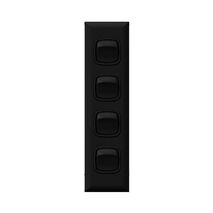 Excel - Architrave rocker switch - Single Pole Double Throw - 4 gang 2 way 10A 240V a.c. black