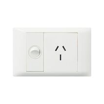 Excel Life - Common plate - Horizontal single powerpoint 1 gang 20A 240V a.c. white