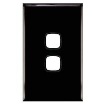 Excel - Grid & plate For 770 series mechanisms - 2 gang gloss black