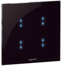 Arteor - MyHOME - BUS touch control - for basic/special functions - 2 modules - Up to 4 scenarios - black
