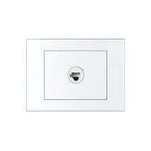 HPM VIVO 1 Gang Cat5e RJ45 Outlet Plate White