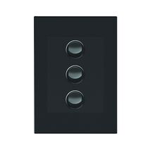 HPM VIVO 10A 3 Gang Vertical Rocker Switch Plate Dark Grey