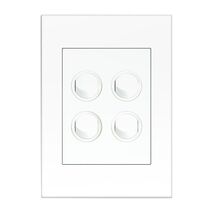 HPM VIVO 10A 4 Gang Vertical Rocker Switch Plate White