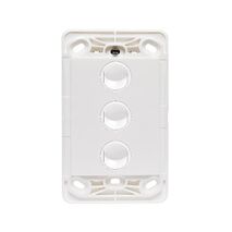 HPM VIVO 10A 3 Gang Vertical Rocker Switch Grid & Mechanism White