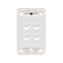 HPM VIVO 10A 4 Gang Vertical Rocker Switch Grid & Mechanism White